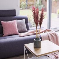 Kunst Pampaspluim 80 cm burgundy - thumbnail