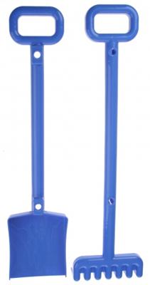 écoiffier schep en hark 52 cm blauw