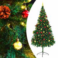 Kunstkerstboom met verlichting en kerstballen 210 cm groen - thumbnail