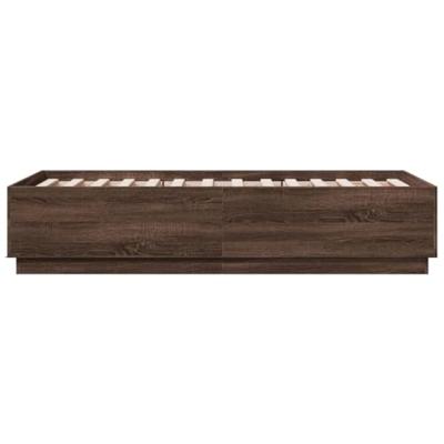 Bedframe met LED-verlichting bruin eikenkleurig 75x190 cm