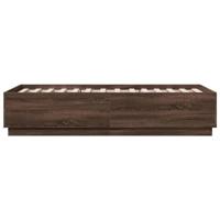 Bedframe met LED-verlichting bruin eikenkleurig 75x190 cm - thumbnail