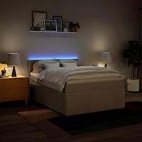Boxspring met matras stof crèmekleurig 160x200 cm - thumbnail