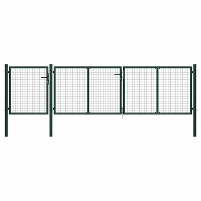 Tuinpoort staal 400x100 cm groen