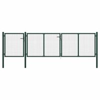 Tuinpoort staal 400x100 cm groen - thumbnail