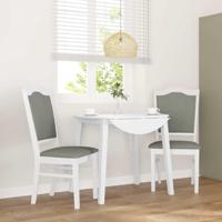 Eetkamerstoelen met kussens 2 stuks wit massief hout rubber - thumbnail