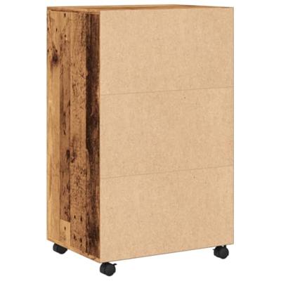 Rolkast 55x40x91 cm bewerkt hout oud houtkleurig