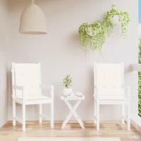 Stoelkussens 2 st lage rug 100x50x4 cm stof gemleerd crme - thumbnail