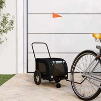 VidaXL Hondenfietstrailer oxford stof en ijzer zwart - thumbnail