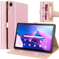 Lunso - Lenovo Tab M10 Plus Gen 3 (3e generatie) - Luxe Bookcase hoes - Rose Goud - thumbnail