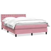 Boxspring met matras fluweel roze 140x210 cm - thumbnail