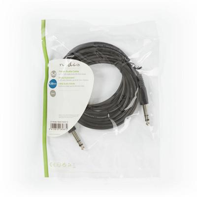 Stereo-Audiokabel | 6,35 mm Male - 6,35 mm Male | 5,0 m | Zwart