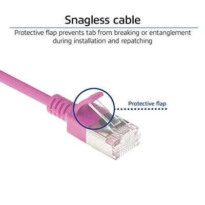 ACT Roze 0,5 meter LSZH U/FTP CAT6A datacenter slimline patchkabel snagless met RJ45 connectoren ACT Roze 0,5 meter LSZH U/FTP CAT6A datacenter slimline patchkabel snagless met RJ45 connectoren