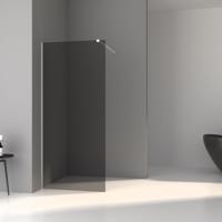 BWS Inloopdouche Pro Line Rookglas 140x200 8mm Nano Coating Chroom Profiel en Stang - thumbnail