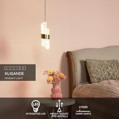 Lucide KLIGANDE - Hanglamp - Ø 13 cm - LED - 1x9W 2700K - Mat Goud / Messing
