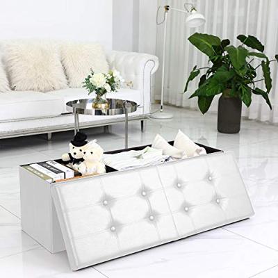 Opvouwbare Zitbank met opbergruimte en deksel - 115cm - Wit Opvouwbare Zitbank met opbergruimte en deksel - 115cm - Wit