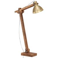 VidaXL Vloerlamp e27 massief mangohout messingkleurig - thumbnail