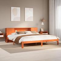 Bed met boekenkast zonder matras grenenhout wasbruin 180x200 cm - thumbnail