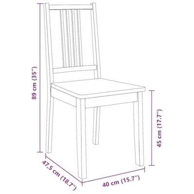 Eetkamerstoelen 2 st massief hout rubber wit