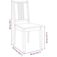Eetkamerstoelen 2 st massief hout rubber wit - thumbnail