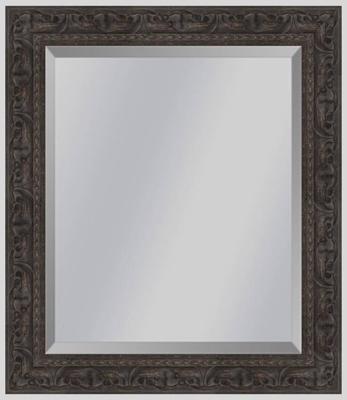 Brocante spiegel met ornament Sevilla Bruin eiken small 49mm