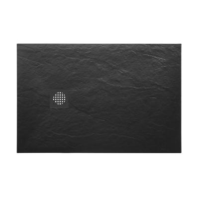 Douchebak BWS Stonelle Antislip Composiet 90x120x3 cm Inkortbaar Mat Zwart