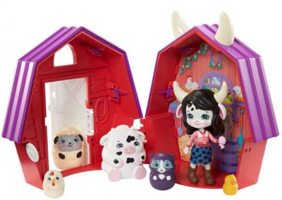 Enchantimals speelset Boerderij meisjes 16 cm rood/paars 7 delig