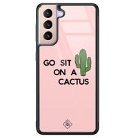Samsung Galaxy S21 glazen hardcase - Go sit on a cactus - thumbnail