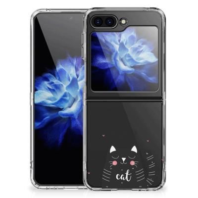 Samsung Galaxy Z Flip 5 Telefoonhoesje met Naam Cat Good Day Samsung Galaxy Z Flip 5 Telefoonhoesje met Naam Cat Good Day