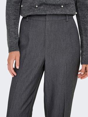 Only Onlhattie-lana Hw W Mel Pant Tlr Noos Broek Dark Grey Melange