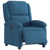 Fauteuil elektrisch verstelbaar fluweel blauw - thumbnail