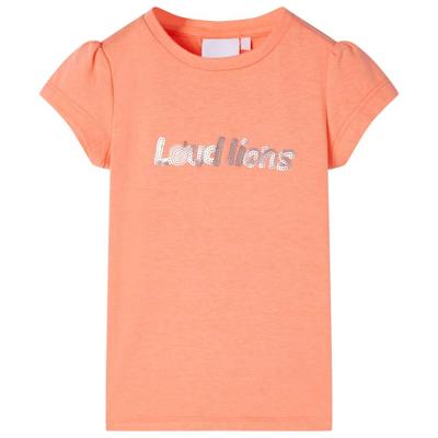 Kindershirt met kapmouwen 116 neonoranje Kindershirt met kapmouwen 116 neonoranje