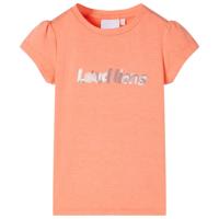 Kindershirt met kapmouwen 116 neonoranje - thumbnail