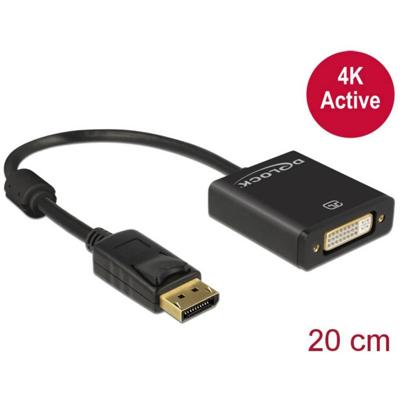 Delock 62599 Adapter DisplayPort 1.2 male > DVI female 4K Actief zwart