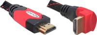 Delock 82688 HDMI-kabel HDMI Aansluitkabel HDMI-A-stekker 5 m Zwart, Rood Rond, 4K UHD, Vergulde steekcontacten, Verdraaid - thumbnail
