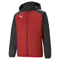 PUMA teamLIGA All Weather Jacket Rood Zwart - thumbnail