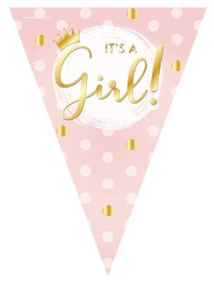 Vlaggenlijn Geboorte Meisje - 10 Meter