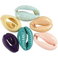 Creativ Company Schelpen, l: 20 mm, diverse kleuren, 6 stuk/ 1 doos - thumbnail