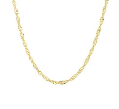 Ketting Singalporeschakel zilver goudkleurig 2,25 mm 45-50 cm