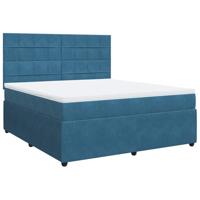 Boxspring met matras fluweel blauw 180x200 cm - thumbnail