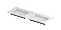INK Post Wastafel Keramische Slab Envelop Bak Dubbel Zonder Kraangaten - 1400x450x10 mm - Calacatta Mat - thumbnail