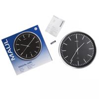 Wandklok MAUL Fly RC Ø305x45mm aluminium frame zwart incl. batterij - thumbnail