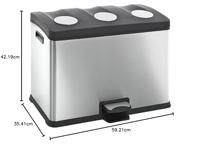 EKO pedaalemmer rejoice 3x12 l matzilverkleurig - thumbnail