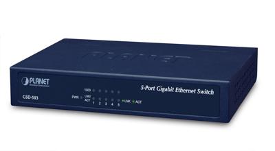 Planet GSD-503 netwerk-switch Unmanaged L2 Gigabit Ethernet (10/100/1000) Zwart