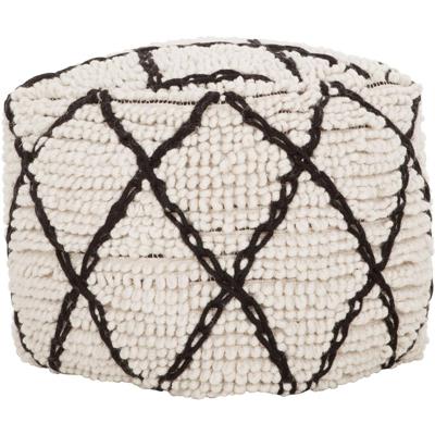 MUST Living Poef 'Princess' 40cm, kleur Wit / Zwart MUST Living Poef 'Princess' 40cm, kleur Wit / Zwart