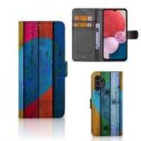 Samsung Galaxy A13 (4G) | Book Style Case | Wood Heart - Cadeau voor je Vriend - thumbnail