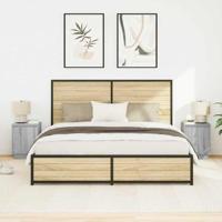 Nachtkastjes met led-verlichting 2 st 38x34x50 cm grijs sonoma - thumbnail