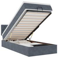 Ottoman bed met matras en LED's 180x200cm fluweel donkergrijs - thumbnail