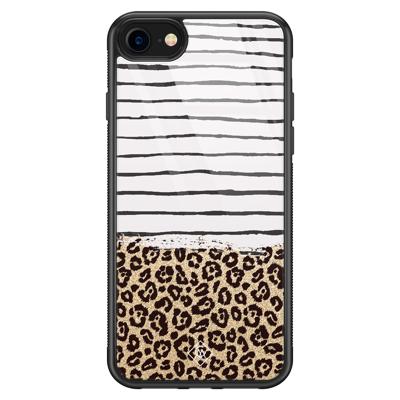 iPhone 8/7 glazen hardcase - Leopard lines