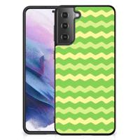 Samsung Galaxy S21 Plus Back Case Waves Green - thumbnail