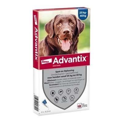 Advantix vlooien- en tekenpipet voor honden 400/2000 (25 tot 40 kg) 4 pipetten